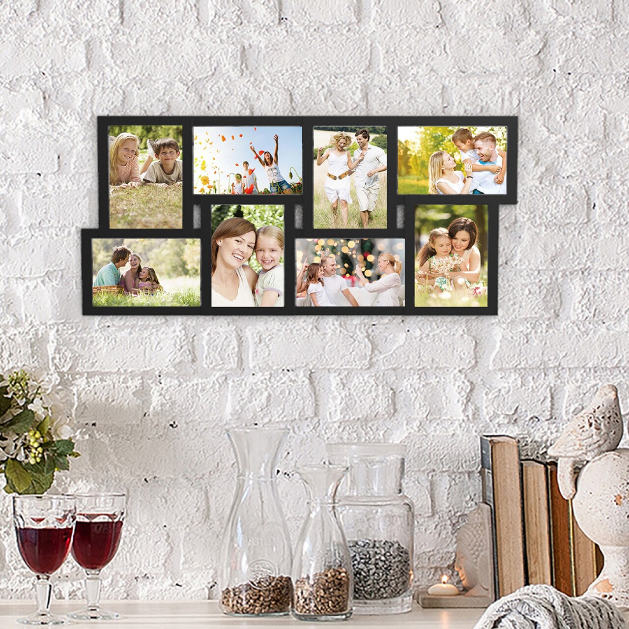Collage Picture Frame Holds 8 Images 4 X 6 Vertical Or Horizontal Wall Hanging